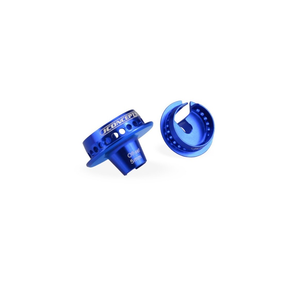 JConcepts Fin, shock 5mm off-set spring cup - blue JCO2493-1