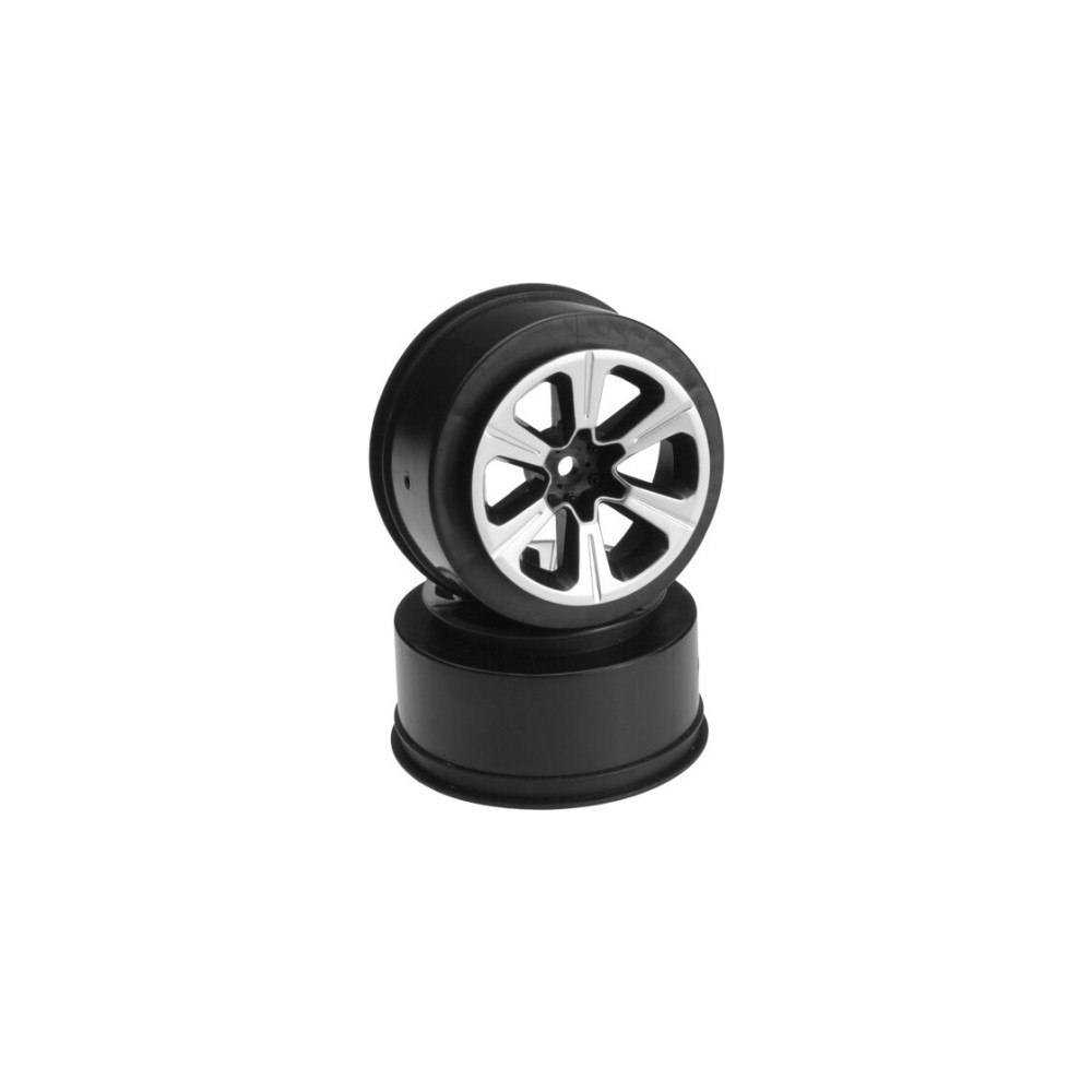 JConcepts Hustle - Slash rear, Slash 4x4 F&R wheel - black with silver face plating - 2pc. JCO3372B JConcepts Hustle - Slash rear, Slash 4x4 F&R wheel - black with silver face plating - 2pc. JCO3372B