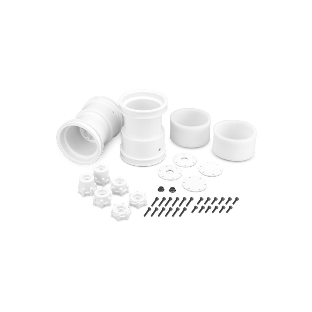 JConcepts Tribute - 2.6 x 3.6 Monster Truck wheel with adaptors white - 2pc. JCO3377W JConcepts Tribute - 2.6 x 3.6 Monster Truck wheel with adaptors white - 2pc. JCO3377W