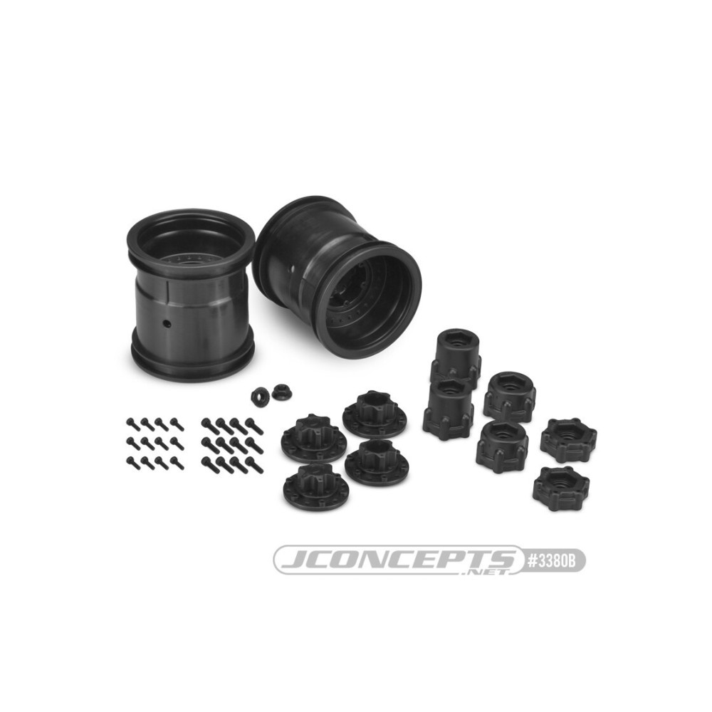 JConcepts Midwest 2.2 MT 12mm hex wheel with adaptors - black - 2pc. JCO3380B JConcepts Midwest 2.2 MT 12mm hex wheel with adaptors - black - 2pc. JCO3380B