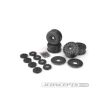 JConcepts Cheetah 83mm speed-run wheel with 12 and 17mm hex adaptor, 4pc. black JCO3395B