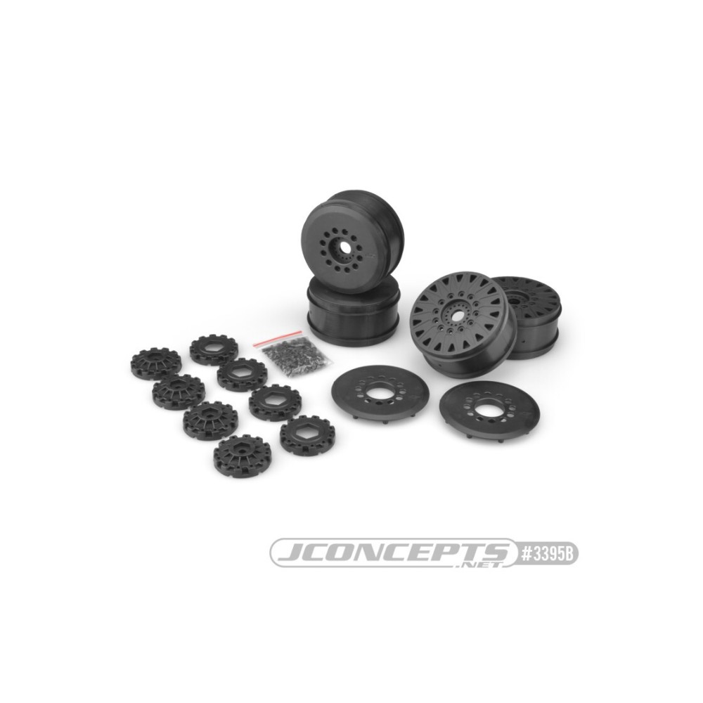 JConcepts Cheetah 83mm speed-run wheel with 12 and 17mm hex adaptor, 4pc. black JCO3395B JConcepts Cheetah 83mm speed-run wheel with 12 and 17mm hex adaptor, 4pc. black JCO3395B