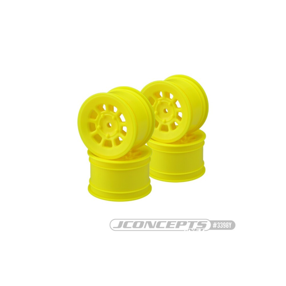 JConcepts 9 shot - B7 B6.4 B74.2 YZ2 YZ4 XB2 XB4 LD3 L1R, 2.2 rear wheel yellow - 4pc JCO3398Y JConcepts 9 shot - B7 B6.4 B74.2 YZ2 YZ4 XB2 XB4 LD3 L1R, 2.2 rear wheel yellow - 4pc JCO3398Y