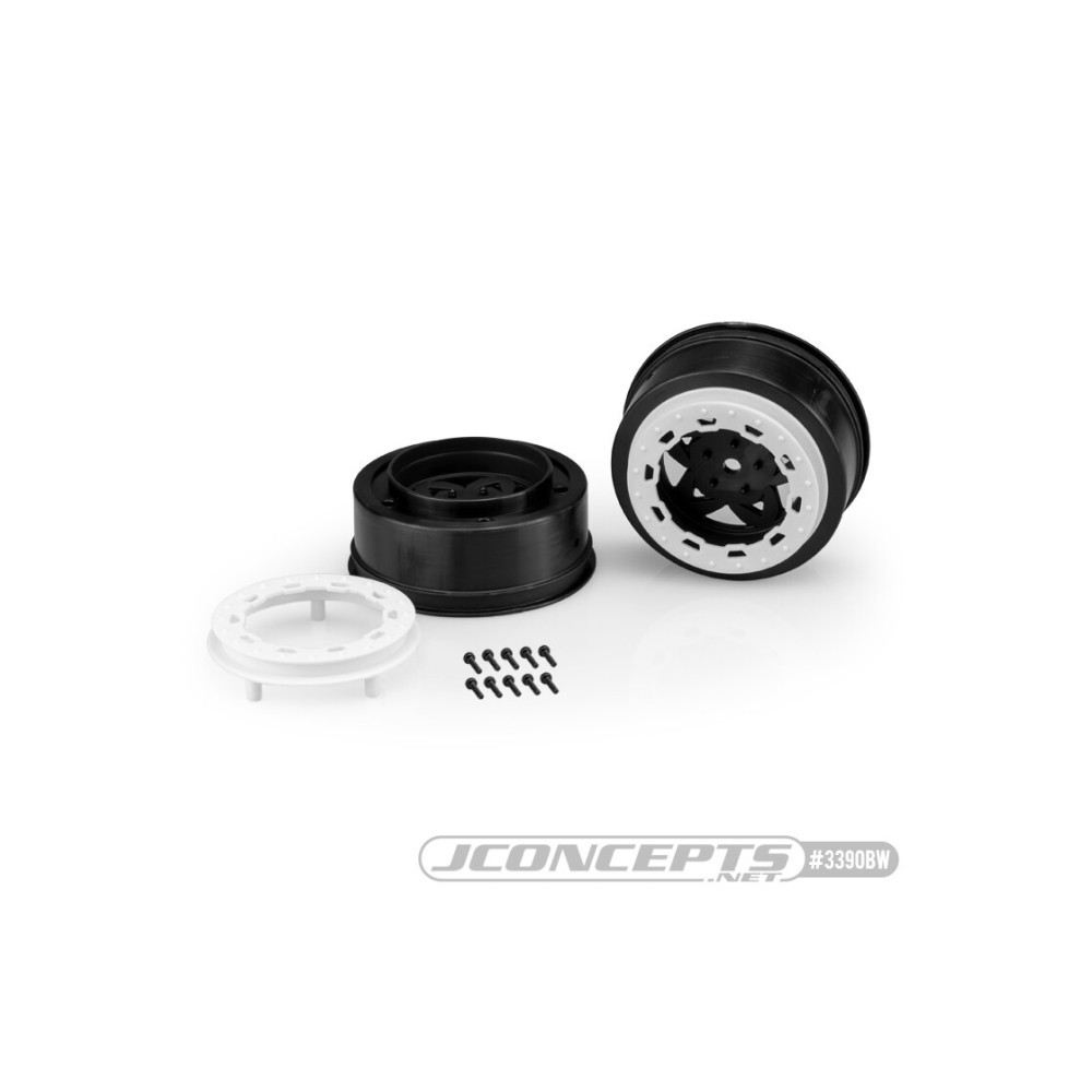 JConcepts Tremor, Slash narrow front wheel - black wheel / white beadlock - 2pc. JCO3390BW JConcepts Tremor, Slash narrow front wheel - black wheel / white beadlock - 2pc. JCO3390BW
