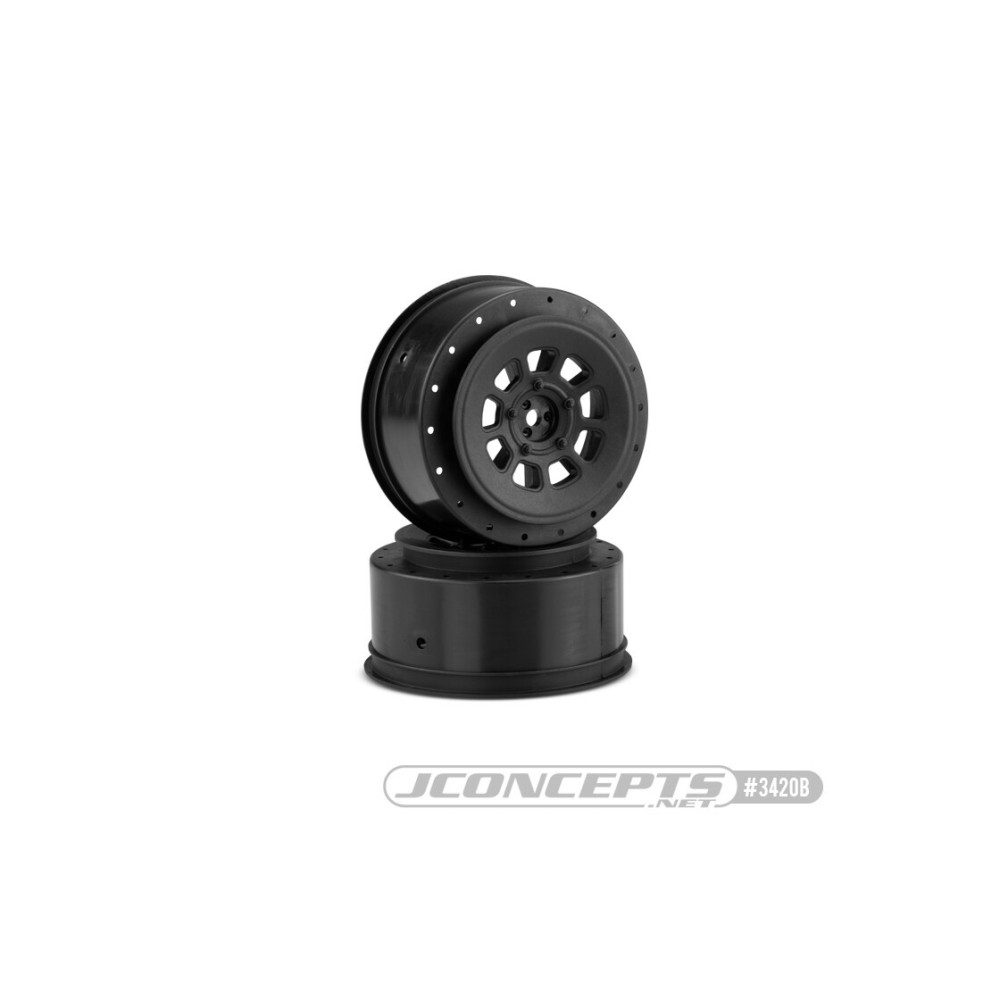 JConcepts 9-shot 12mm hex SC10 SC6.1 +3mm offset wheel - black, 2pc. JCO3420B JConcepts 9-shot 12mm hex SC10 SC6.1 +3mm offset wheel - black, 2pc. JCO3420B