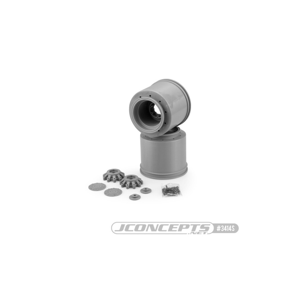 JConcepts Aggressor - 2.6 x 3.8 17mm hex Monster Truck wheel, silver Losi LMT, Traxxas Maxx wheel JCO3414S JConcepts Aggressor - 2.6 x 3.8 17mm hex Monster Truck wheel, silver Losi LMT, Traxxas Maxx wheel JCO3414S