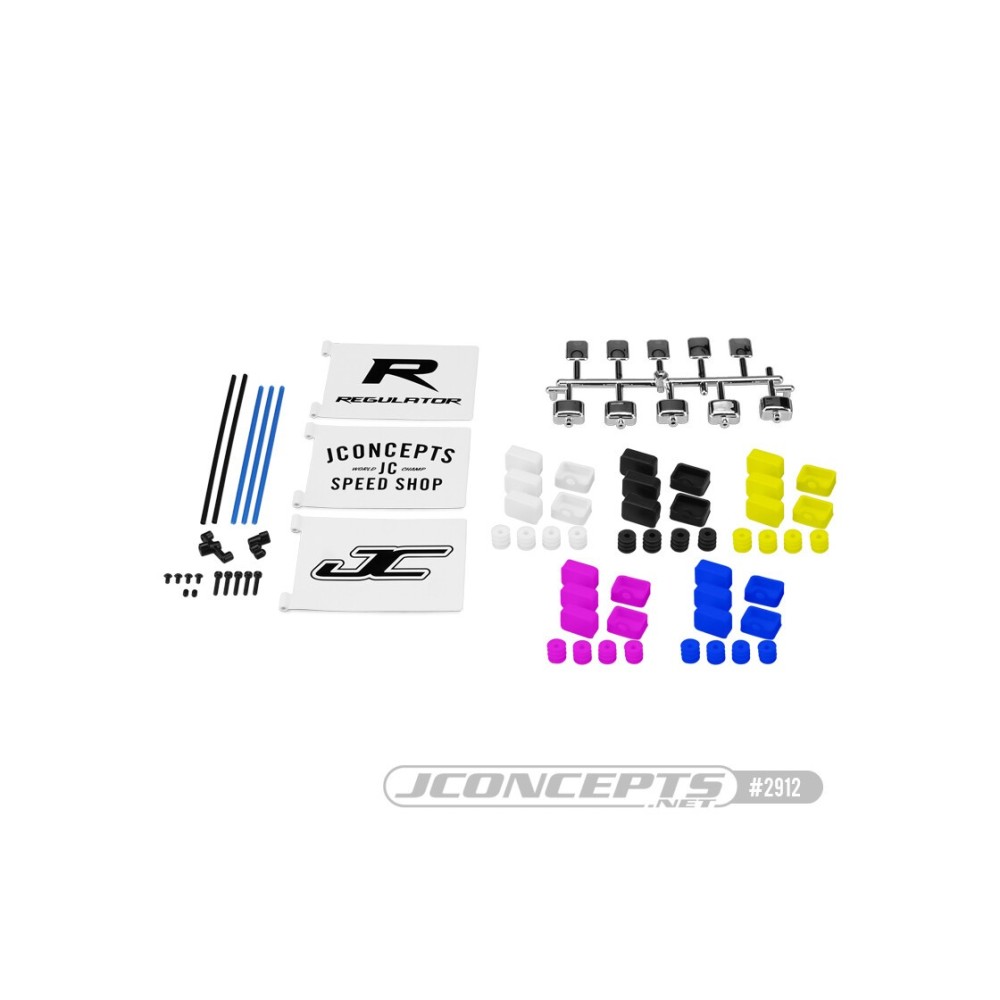 JConcepts - light bucket and flag mount set with flags, boots and bump stops JCO2912 JConcepts - light bucket and flag mount set with flags, boots and bump stops JCO2912