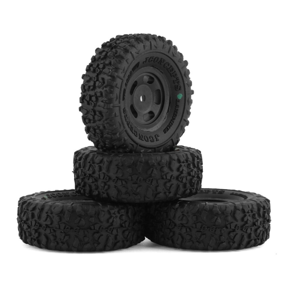 JConcepts Landmines - green compound - pre-mounted, black 3431B Glide 5 wheel Fits - SCX24 JCO4022-32911