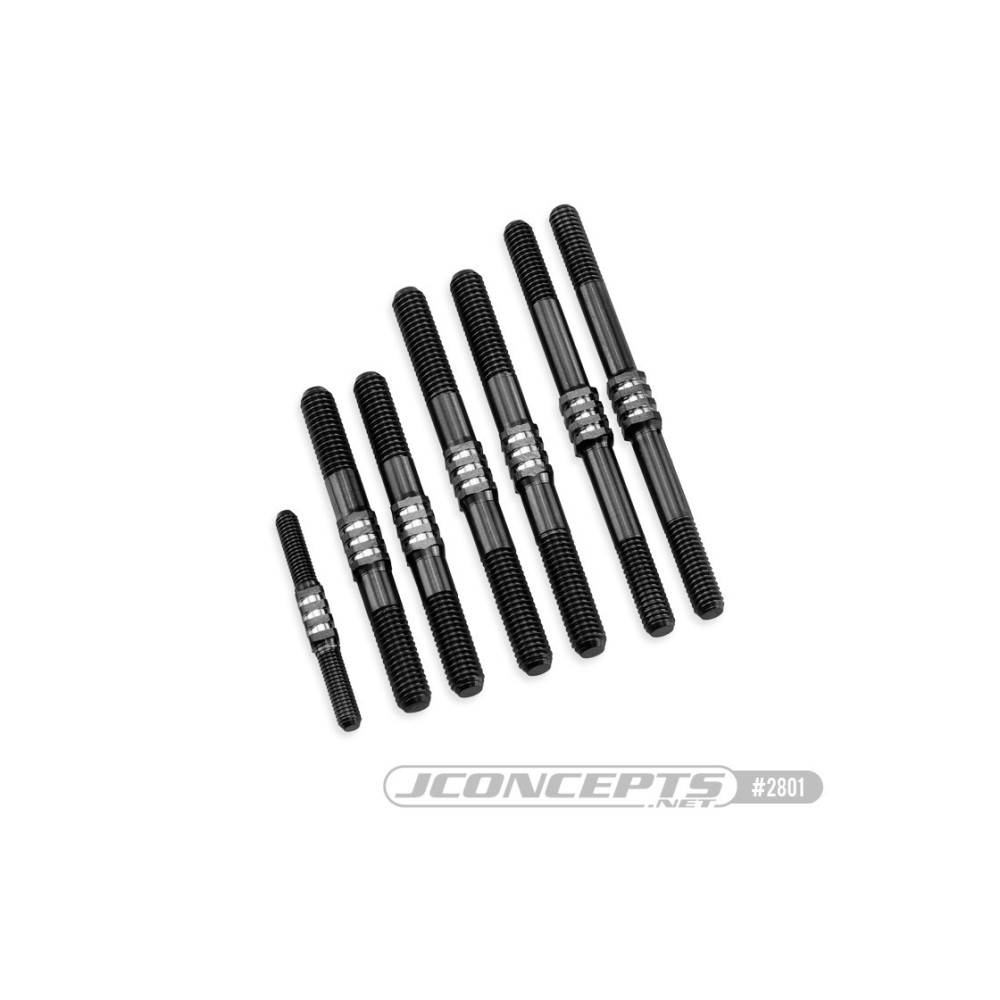 JConcepts TLR 8ight-X 2.0 E Fin Titanium turnbuckle set - black, 7pc. JCO2801-2 JConcepts TLR 8ight-X 2.0 E Fin Titanium turnbuckle set - black, 7pc. JCO2801-2