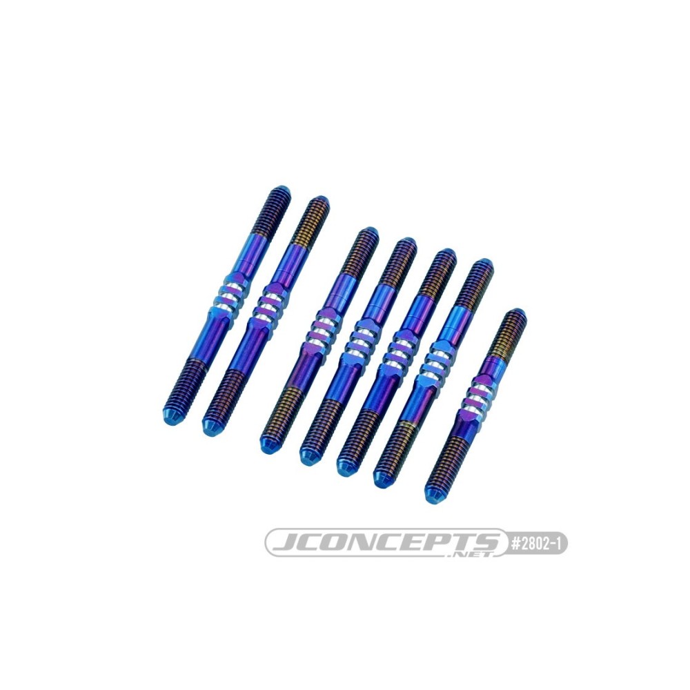 JConcepts - B74.2, 3.5mm Fin Titanium turnbuckle set, blue - 7pc. JCO2802-1 JConcepts - B74.2, 3.5mm Fin Titanium turnbuckle set, blue - 7pc. JCO2802-1