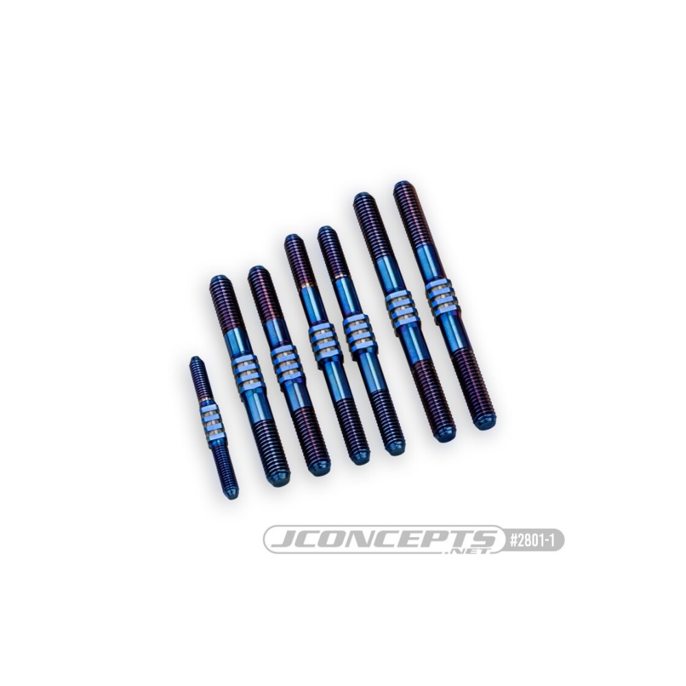 JConcepts TLR 8ight-X 2.0 XE Fin Titanium turnbuckle set burnt blue, 7pc. JCO2801-1 JConcepts TLR 8ight-X 2.0 XE Fin Titanium turnbuckle set burnt blue, 7pc. JCO2801-1