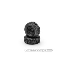 JConcepts Landmines - green compound, 57mm OD pre-mounted on 3446 wheel, black Fits - Traxxas TRX-4M JCO4065-32412