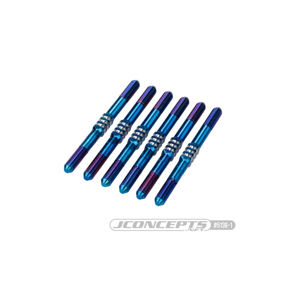 JConcepts RC10B7 3.5 x 48mm Fin Titanium turnbuckle, 6pc. - Burnt Blue JCO5136-1 JConcepts RC10B7 3.5 x 48mm Fin Titanium turnbuckle, 6pc. - Burnt Blue JCO5136-1
