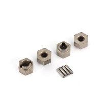 Traxxas Wheel hubs 7mm hex (steel) (4) with axle pins (4) TRX9750A