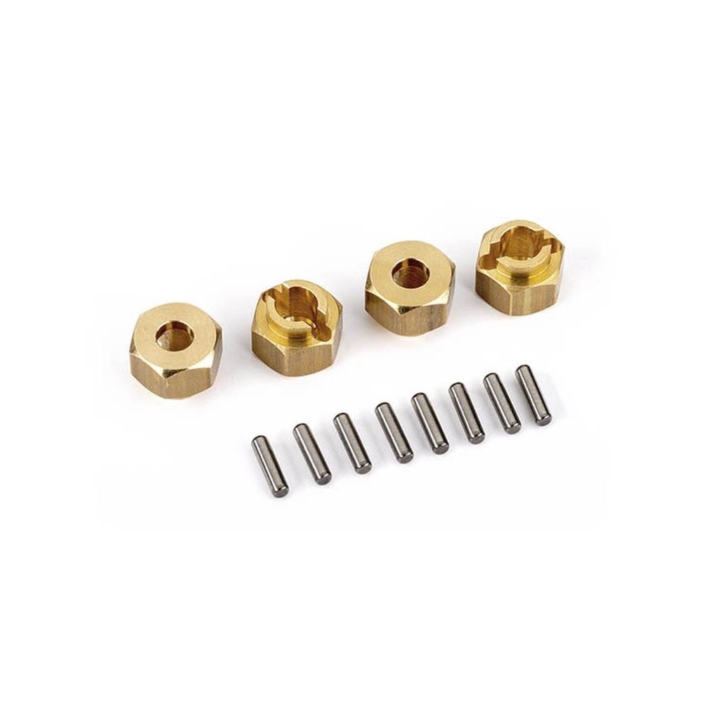 Traxxas Wheel hubs 7mm hex brass (4) and axle pins (8) TRX9750X Traxxas Wheel hubs 7mm hex brass (4) and axle pins (8) TRX9750X