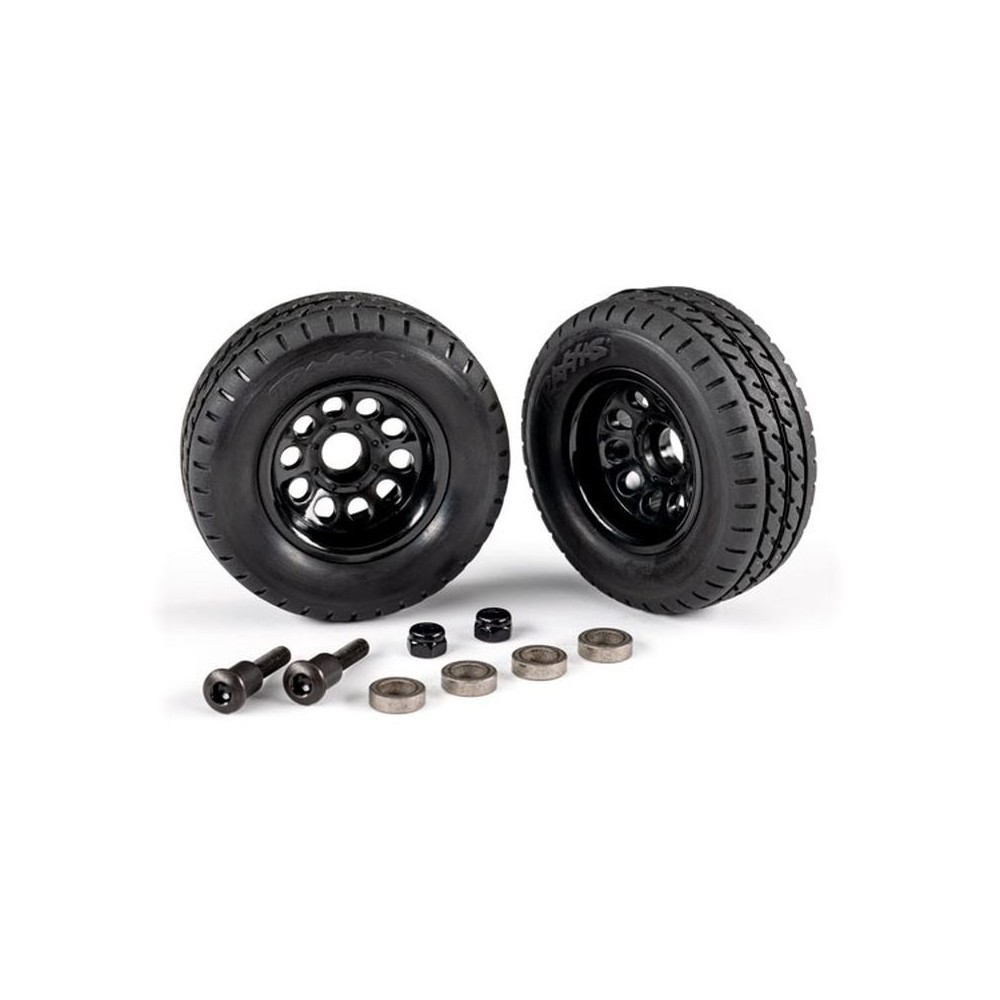Traxxas Trailer wheels (2) with tires (2) and mounting hardware TRX9797