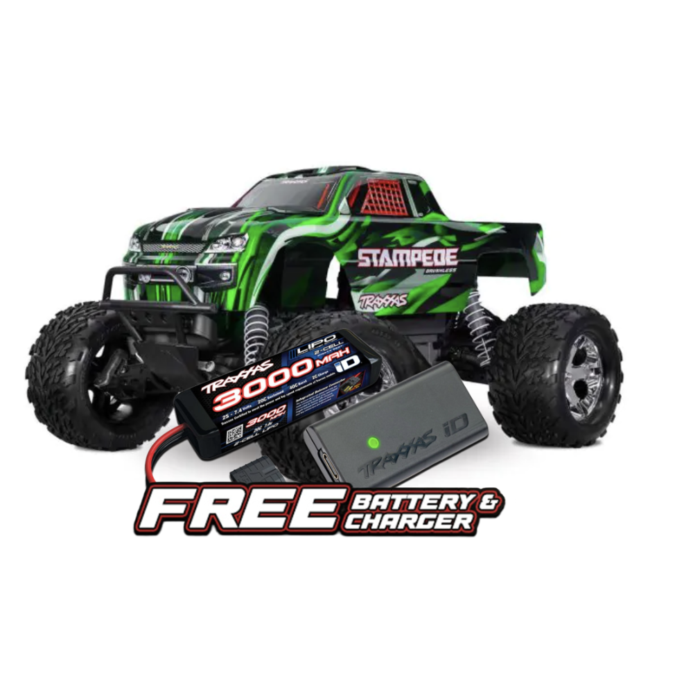 Traxxas Stampede HD BL-2S 1:10 Electric 2WD RTR Monster Truck - Green TRX36354-4GRN Traxxas Stampede HD BL-2S 1:10 Electric 2WD RTR Monster Truck - Green TRX36354-4GRN