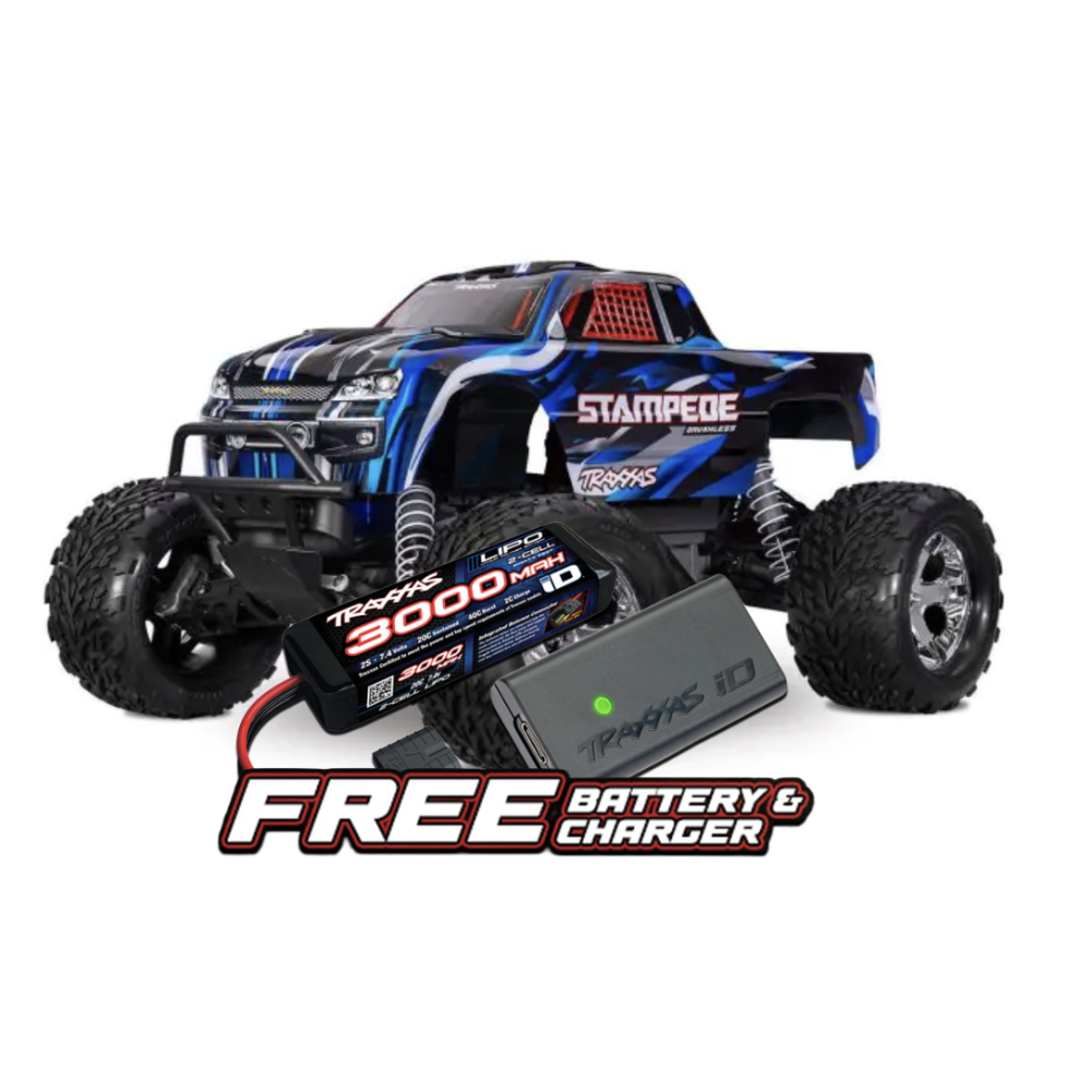 Traxxas Stampede HD BL-2S 1:10 Electric 2WD RTR Monster Truck - Blue TRX36354-4BLUE Traxxas Stampede HD BL-2S 1:10 Electric 2WD RTR Monster Truck - Blue TRX36354-4BLUE