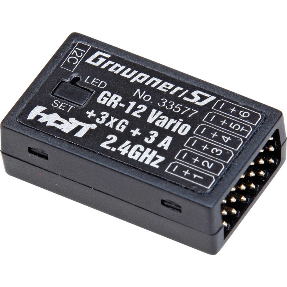 Graupner GR-12 + 3xG + Vario HoTT- 2.4 GHz receiver GRA33577 Graupner GR-12 + 3xG + Vario HoTT- 2.4 GHz receiver GRA33577