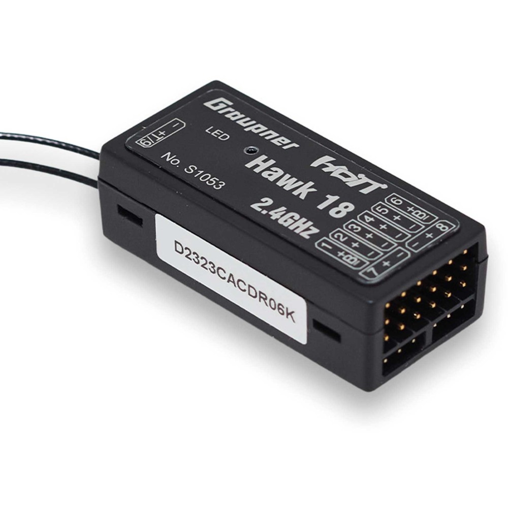 Graupner Hawk 18 HoTT - 2.4 GHz receiver GRAS1053 Graupner Hawk 18 HoTT - 2.4 GHz receiver GRAS1053