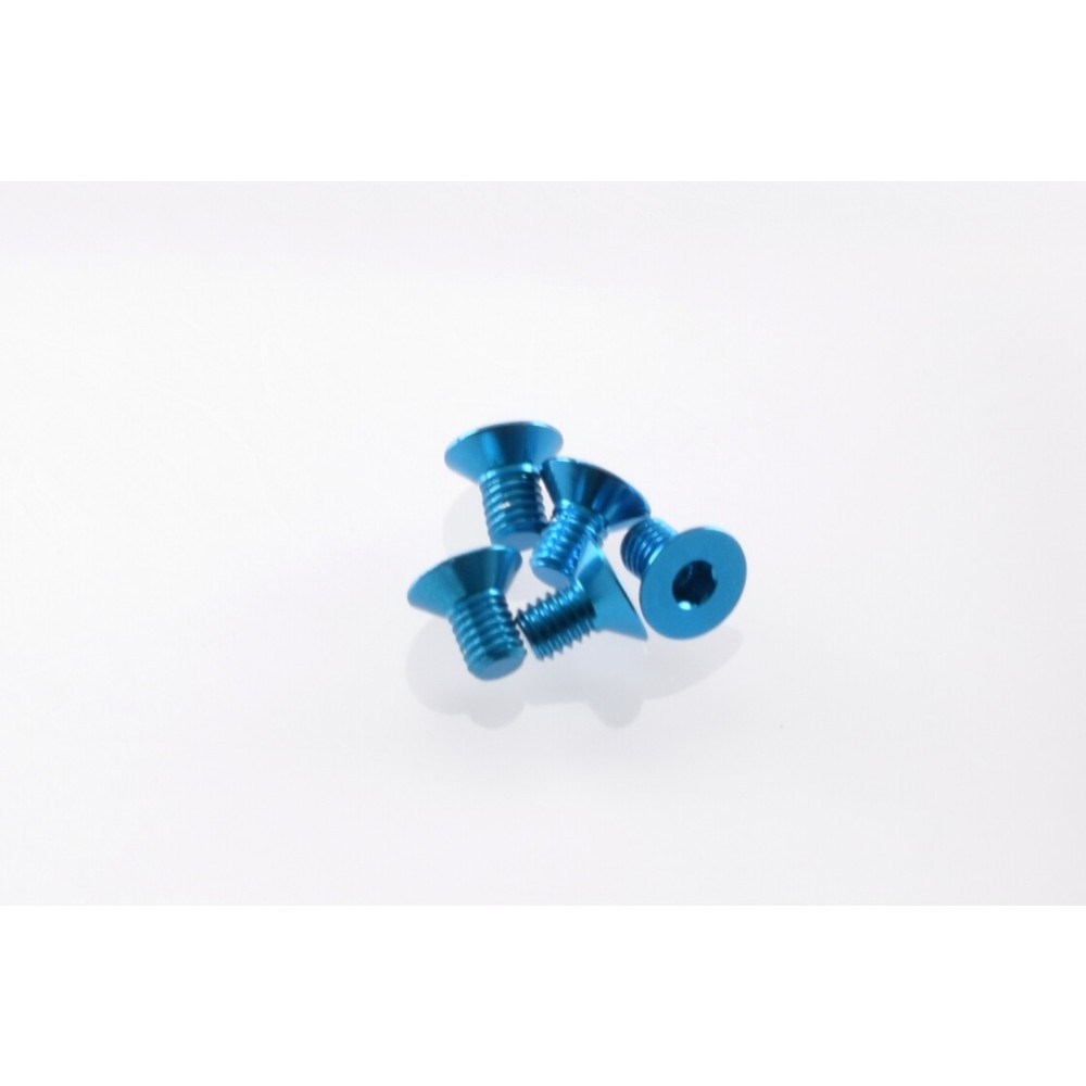 Hiro Seiko Alloy Hex Socket Flat Head Screw M3x5 [T-Blue] HS-48143