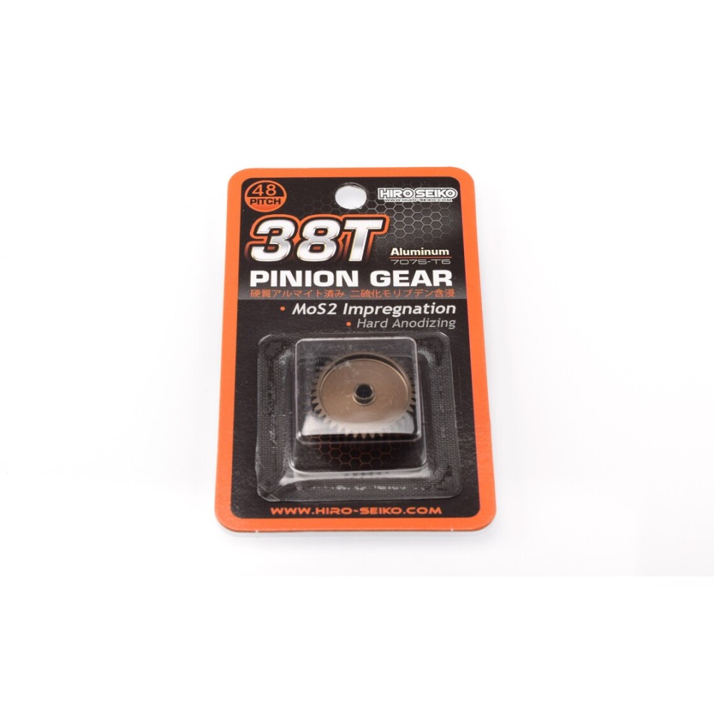 Hiro Seiko Hard Coated Alum. Pinion Gear (MoS2) DP48-38T HS-48254