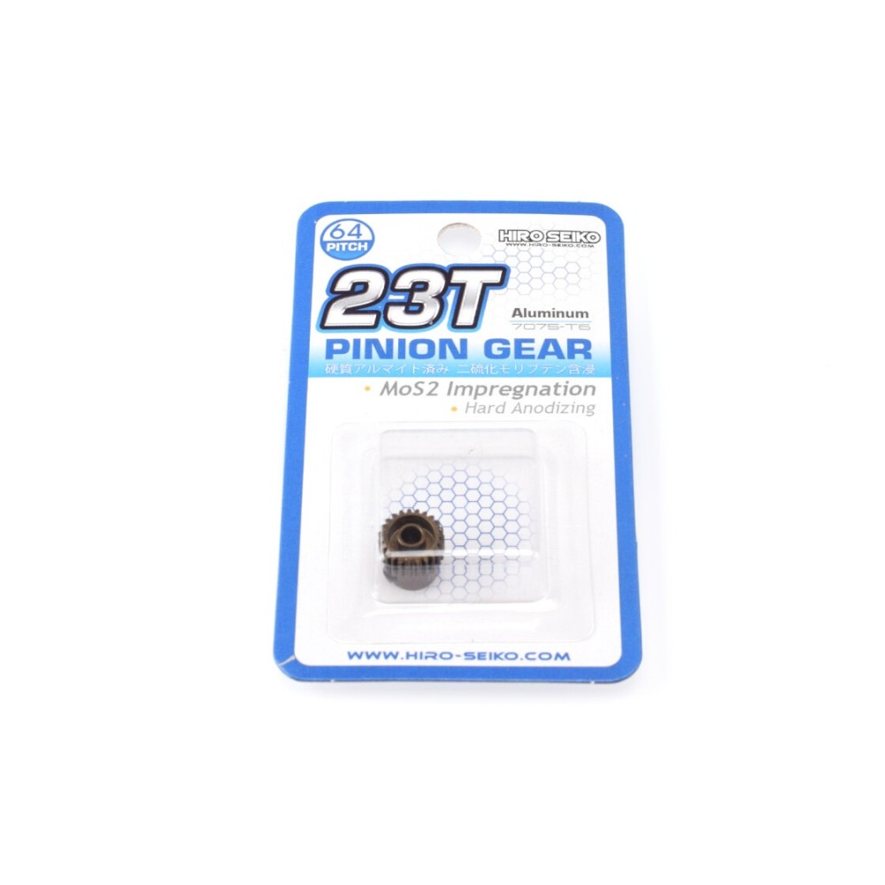 Hiro Seiko Hard Coated Alum. Pinion Gear (MoS2) DP64-23T HS-48267 Hiro Seiko Hard Coated Alum. Pinion Gear (MoS2) DP64-23T HS-48267