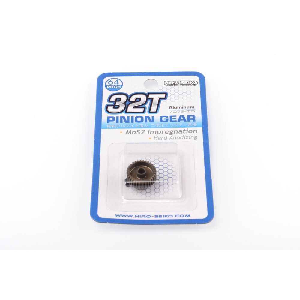 Hiro Seiko Hard Coated Alum. Pinion Gear (MoS2) DP64-32T HS-48276 Hiro Seiko Hard Coated Alum. Pinion Gear (MoS2) DP64-32T HS-48276