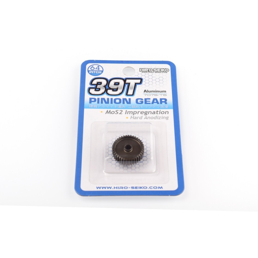 Hiro Seiko Hard Coated Alum. Pinion Gear (MoS2) DP64-39T HS-48283 Hiro Seiko Hard Coated Alum. Pinion Gear (MoS2) DP64-39T HS-48283