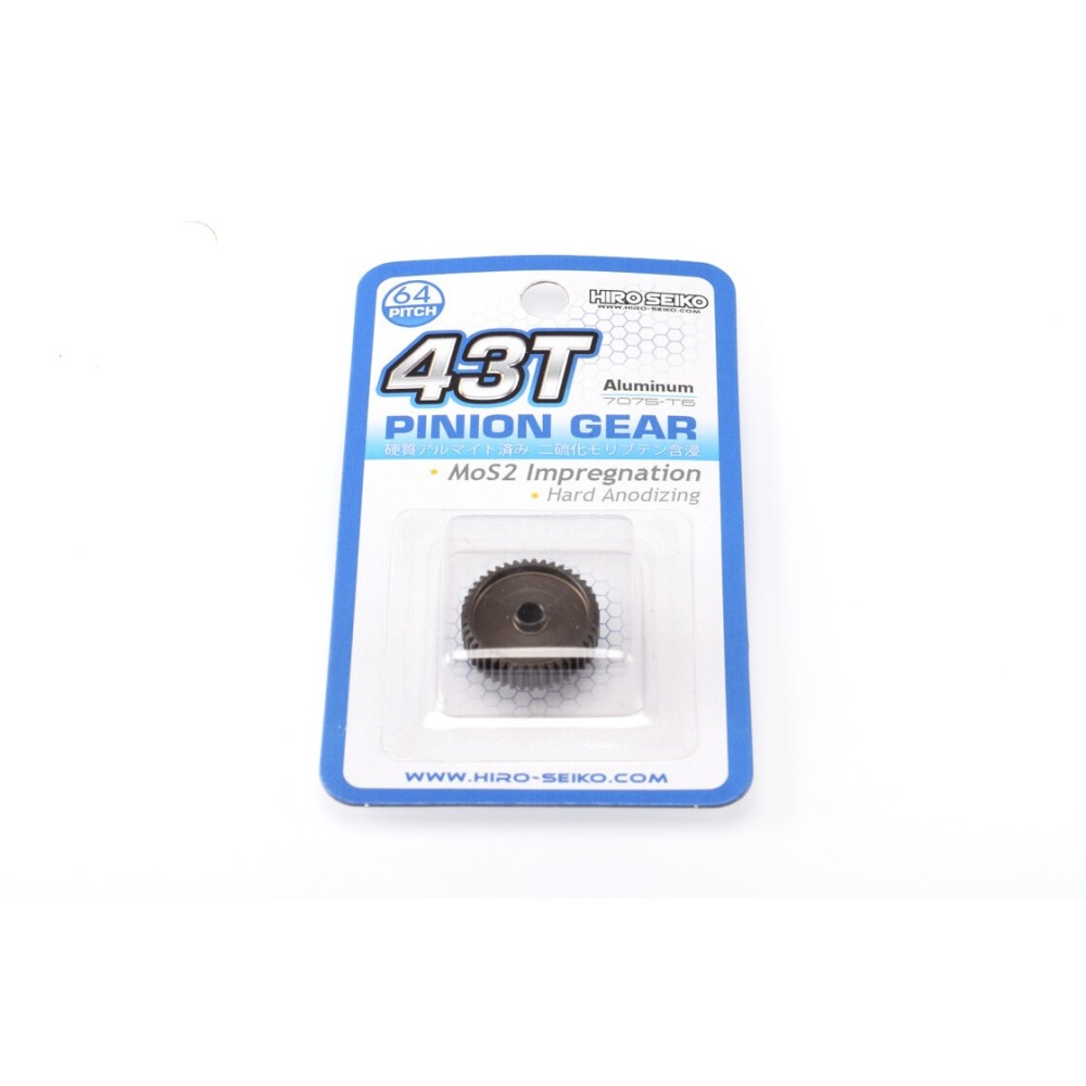 Hiro Seiko Hard Coated Alum. Pinion Gear (MoS2) DP64-43T HS-48287 Hiro Seiko Hard Coated Alum. Pinion Gear (MoS2) DP64-43T HS-48287