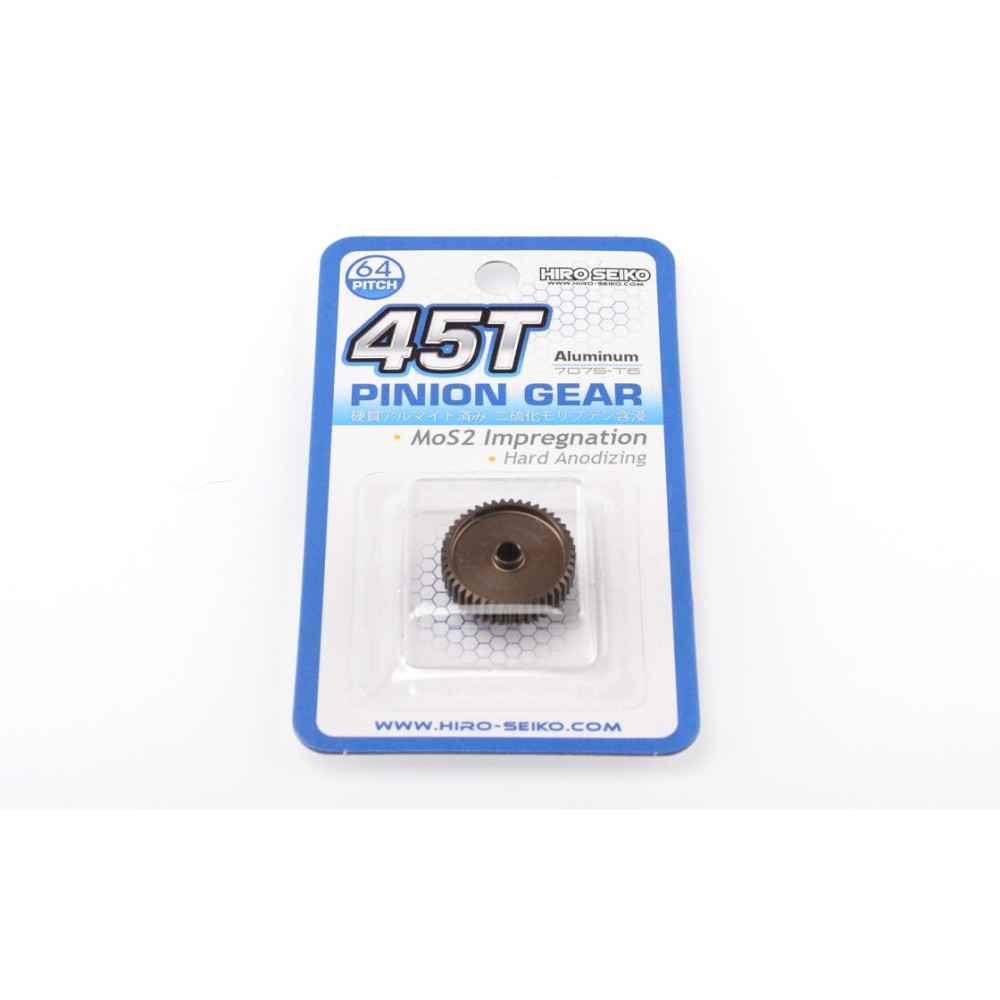 Hiro Seiko Hard Coated Alum. Pinion Gear (MoS2) DP64-45T HS-48289 Hiro Seiko Hard Coated Alum. Pinion Gear (MoS2) DP64-45T HS-48289