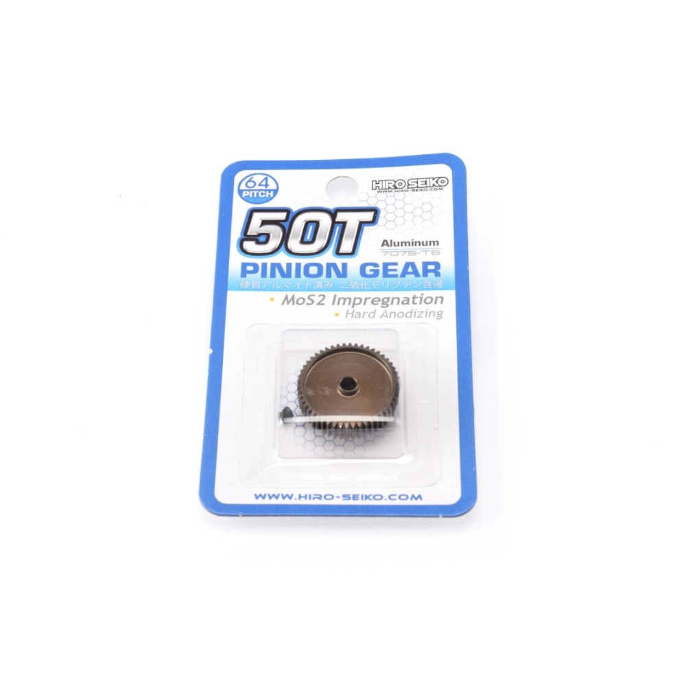 Hiro Seiko Hard Coated Alum. Pinion Gear (MoS2) DP64-50T HS-48294 Hiro Seiko Hard Coated Alum. Pinion Gear (MoS2) DP64-50T HS-48294
