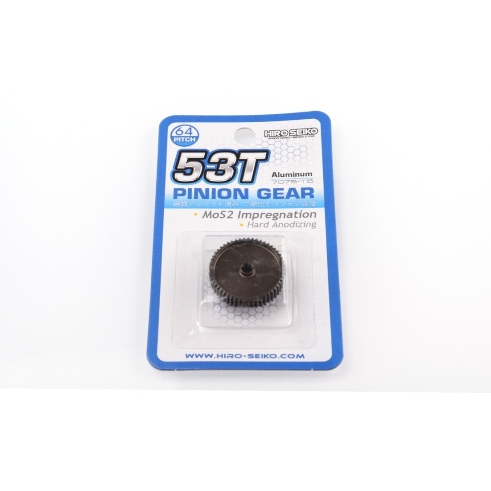 Hiro Seiko Hard Coated Alum. Pinion Gear (MoS2) DP64-53T HS-48297 Hiro Seiko Hard Coated Alum. Pinion Gear (MoS2) DP64-53T HS-48297