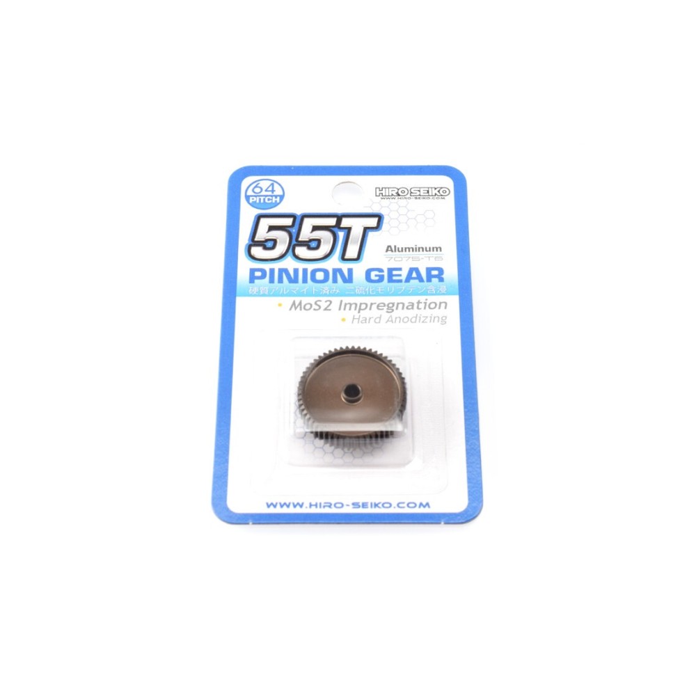 Hiro Seiko Hard Coated Alum. Pinion Gear (MoS2) DP64-55T HS-48299 Hiro Seiko Hard Coated Alum. Pinion Gear (MoS2) DP64-55T HS-48299