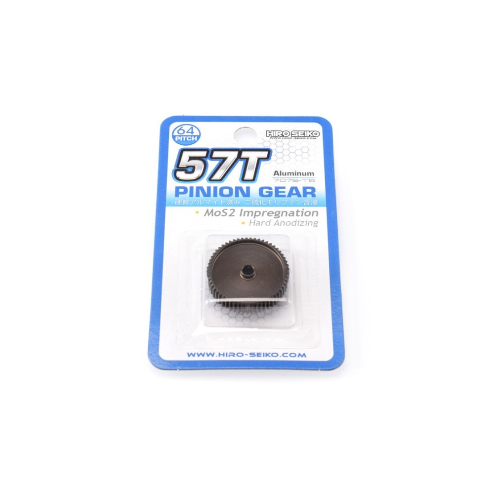 Hiro Seiko Hard Coated Alum. Pinion Gear (MoS2) DP64-57T HS-48301 Hiro Seiko Hard Coated Alum. Pinion Gear (MoS2) DP64-57T HS-48301