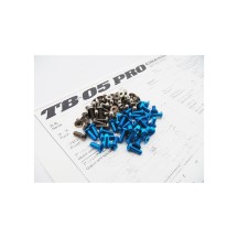 Hiro Seiko TB-05 PRO Titan/Alloy Hex Socket Screw Set [T-Blue] (100pcs) HS-48375