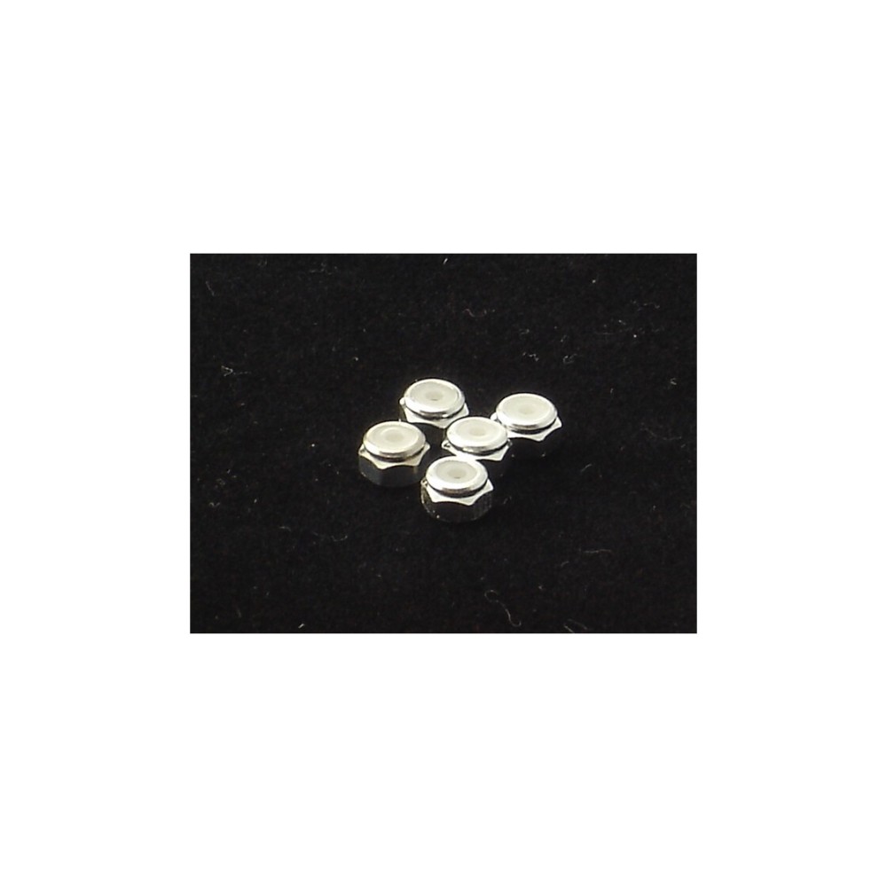 Hiro Seiko 2mm Alloy Nylon Nut [Silver] ( 5 pcs) HS-69212