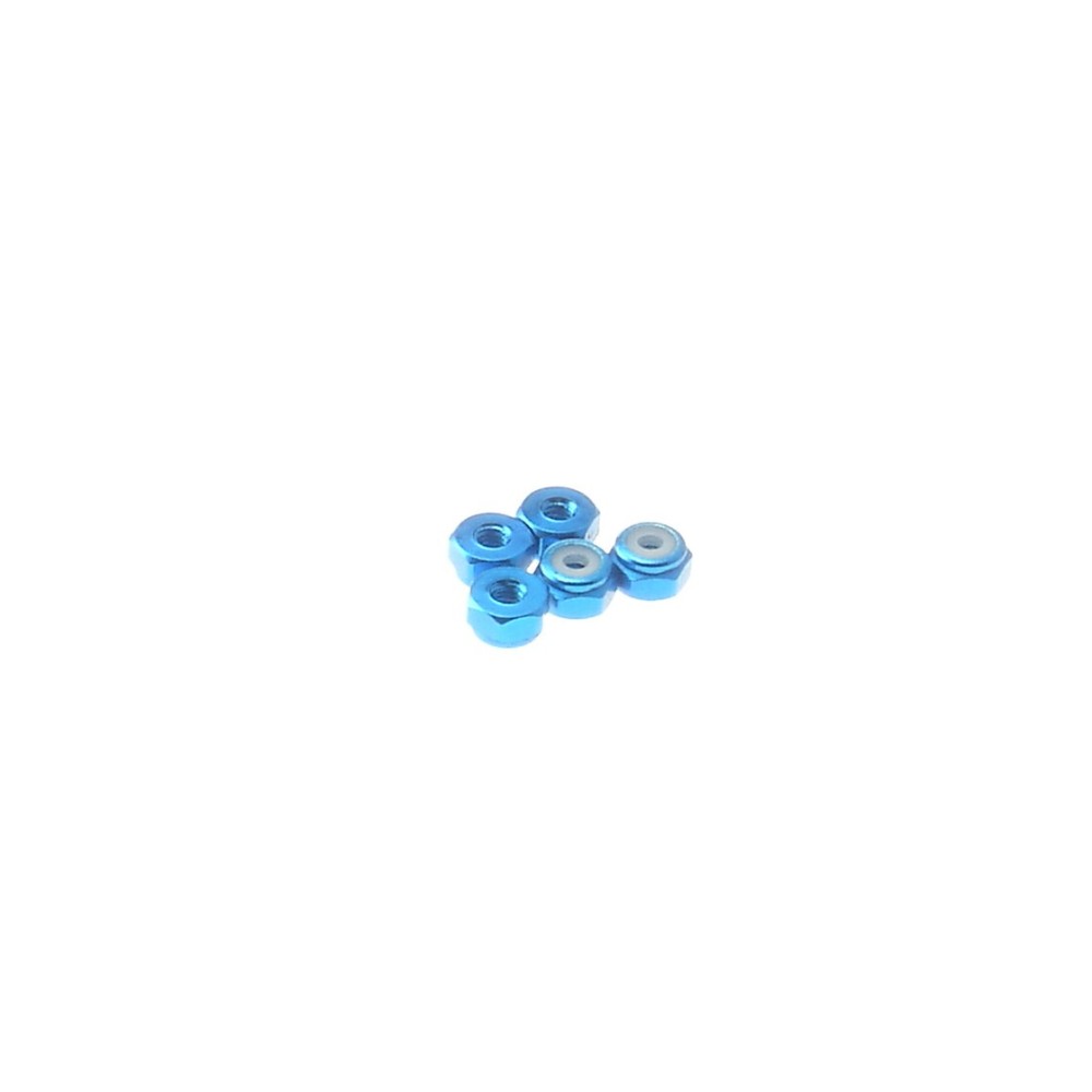 Hiro Seiko 2mm Alloy Nylon Nut [T-Blue] ( 5 pcs) HS-69213