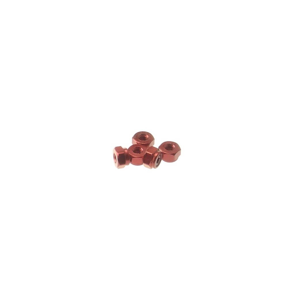 Hiro Seiko 2mm Alloy Nylon Nut [Red] ( 5 pcs) HS-69216