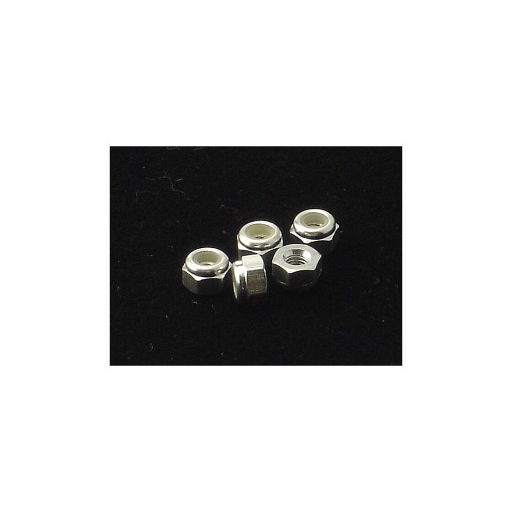 Hiro Seiko 3mm Alloy Nylon Nut [Silver] ( 5 pcs) HS-69218