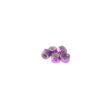 Hiro Seiko 3mm Alloy Nylon Nut [Purple] ( 5 pcs) HS-69221