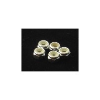 Hiro Seiko 4mm Alloy Nylon Nut [Silver] ( 5 pcs) HS-69224