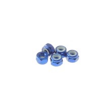 Hiro Seiko 4mm Alloy Nylon Nut [Y-Blue] ( 5 pcs) HS-69226