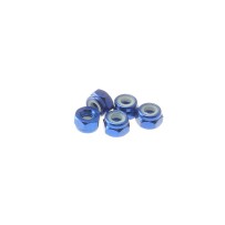 Hiro Seiko 4mm Alloy Nylon Nut [Y-Blue] ( 5 pcs) HS-69226