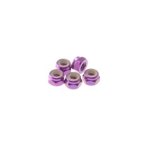 Hiro Seiko 4mm Alloy Nylon Nut [Purple] ( 5 pcs) HS-69227