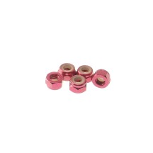 Hiro Seiko 4mm Alloy Nylon Nut [Red] ( 5 pcs) HS-69228