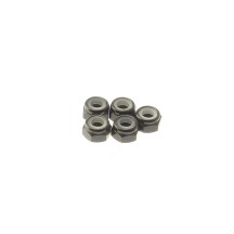 Hiro Seiko 4mm Alloy Nylon Nut [Black] ( 5 pcs) HS-69229