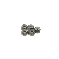Hiro Seiko 4mm Alloy Nylon Nut [Black] ( 5 pcs) HS-69229