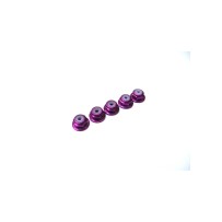 Hiro Seiko 2mm Alloy Flange Nylon Nut [Pruple] ( 5 pcs) HS-69233