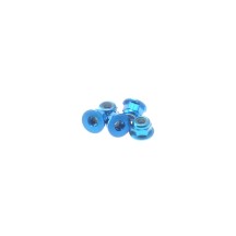 Hiro Seiko 3mm Alloy Flange Nylon Nut [T-Blue] ( 5 pcs) HS-69237